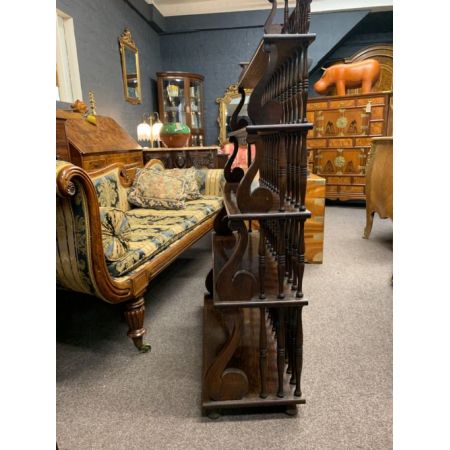 Antikes, offenes Bücherregal im Regency Stil aus Massivholz, Palisander, 1910