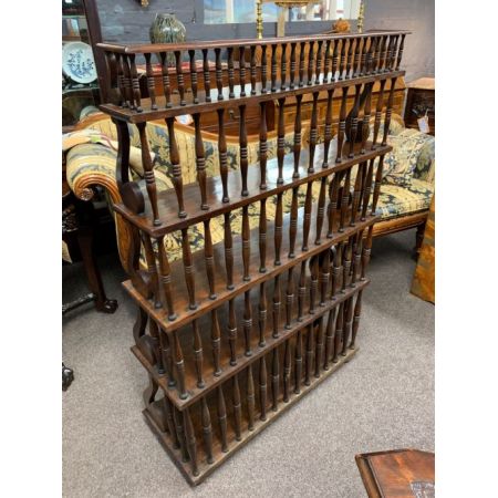 Antikes, offenes Bücherregal im Regency Stil aus Massivholz, Palisander, 1910