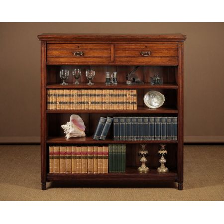 Antikes Bücherregal aus edwardianischer Eiche um 1910.