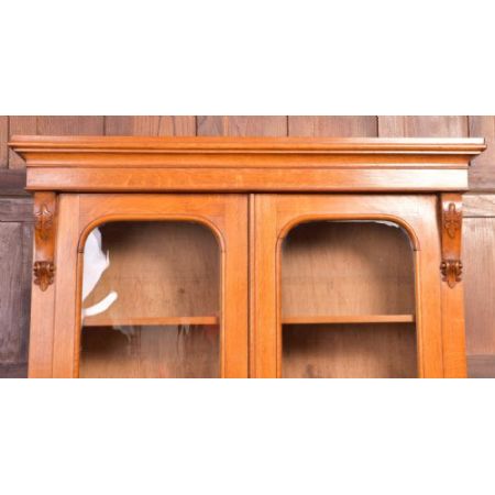 Antiker viktorianischer 2 Tür Bücherschrank aus Honigeiche 