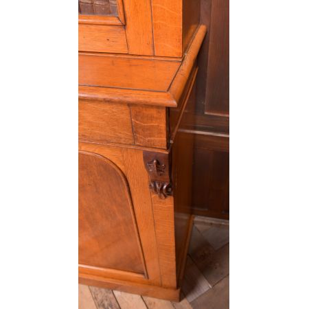 Antiker viktorianischer 2 Tür Bücherschrank aus Honigeiche 