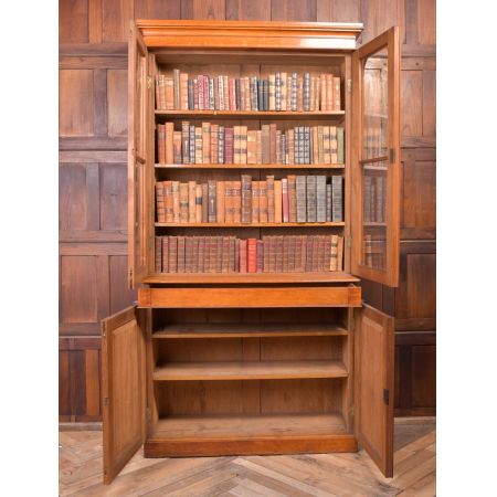 Antiker viktorianischer 2 Tür Bücherschrank aus Honigeiche 