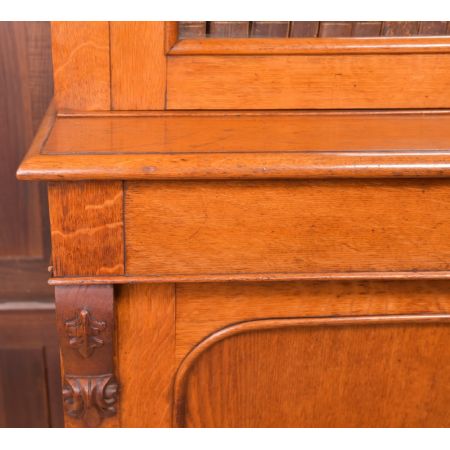 Antiker viktorianischer 2 Tür Bücherschrank aus Honigeiche 