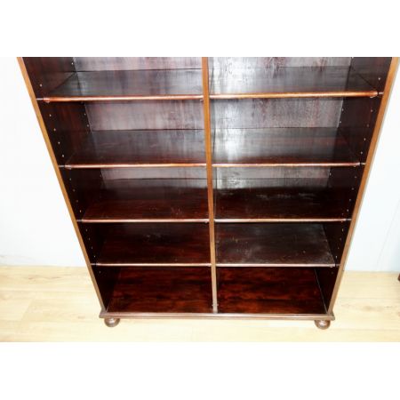 Antikes Double Section Bücherregal aus massivem Mahagoni 