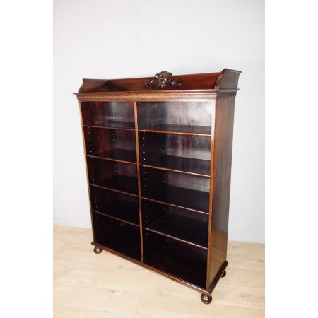 Antikes Double Section Bücherregal aus massivem Mahagoni 