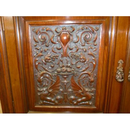 Antiker Bücherschrank aus Walnuss-Chiffonnier