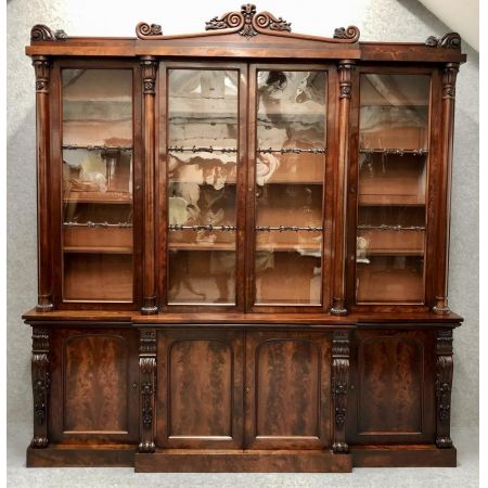 Antiker Breakfront Bücherschrank aus der regency / William IV Zeit