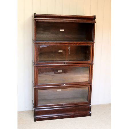 Antiker Globe Wernicke Bücherschrank aus dunklem Eichenholz