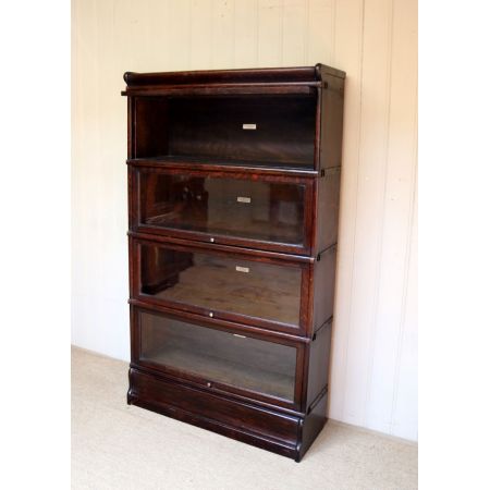 Antiker Globe Wernicke Bücherschrank aus dunklem Eichenholz