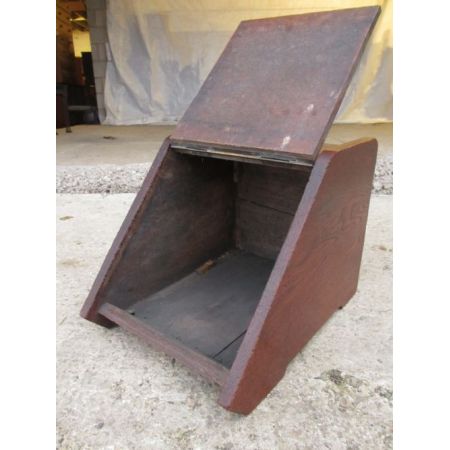 Antike viktorianische Purodnium- oder Kohlebox mit Messinggriff und Schaufel 