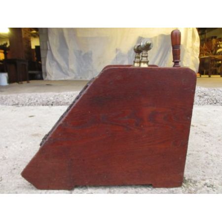 Antike viktorianische Purodnium- oder Kohlebox mit Messinggriff und Schaufel 