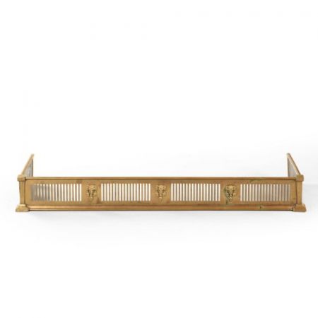 Antikes rechteckiges Messing Kamingitter aus dem frühen 20. Jahrhundert.