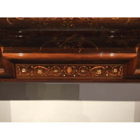 Antiker Palisander und Intarsien inlaid Kaminrahmen aus der viktorianischen Epoche