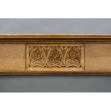 Antiker Eichenholz Kaminrahmen im Jugendstil