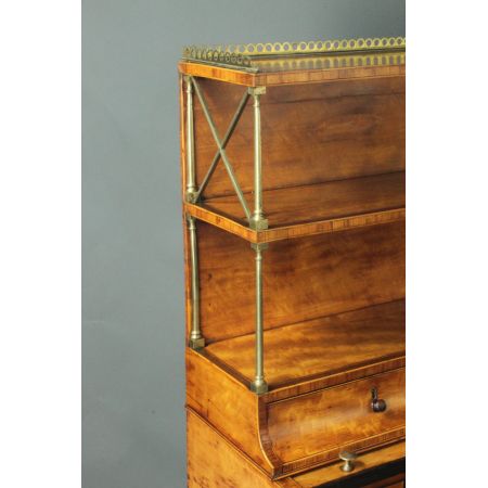 Antiker Satinholz Bücherschrank Massivholz Sekretär George III. Sheraton Ära