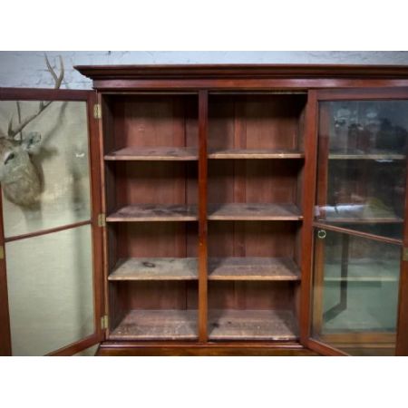 Antiker, sehr großer sechstüriger Bücherschrank aus massivem Mahagoni