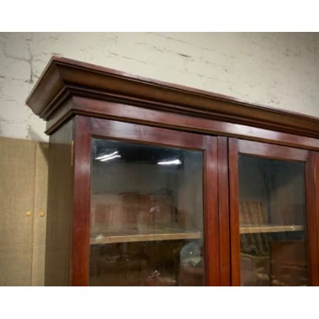 Antiker, sehr großer sechstüriger Bücherschrank aus massivem Mahagoni