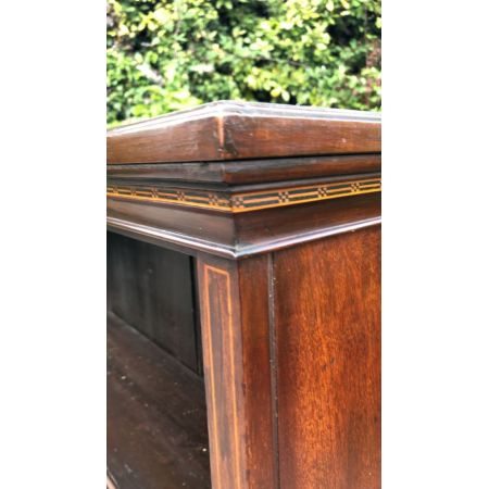 Antikes offenes Inlaid Bücherregal aus der edwardianischen Zeit