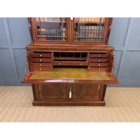 Antiker Inlaid Mahagoni Bücherschrank aus der George IV Epoche