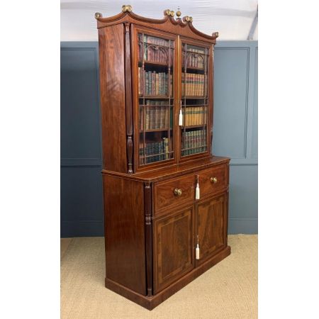 Antiker Inlaid Mahagoni Bücherschrank aus der George IV Epoche