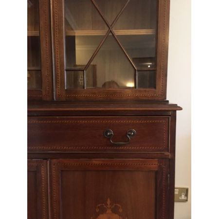 Antiker Inlaid Bücherschrank im Sheraton Revival Stil