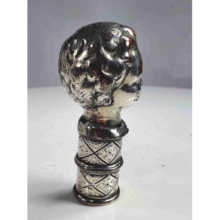 Antiker Jungenkopf Gehstockgriff aus dem späten 19. Jahrhundert