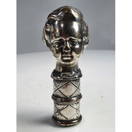 Antiker Jungenkopf Gehstockgriff aus dem späten 19. Jahrhundert