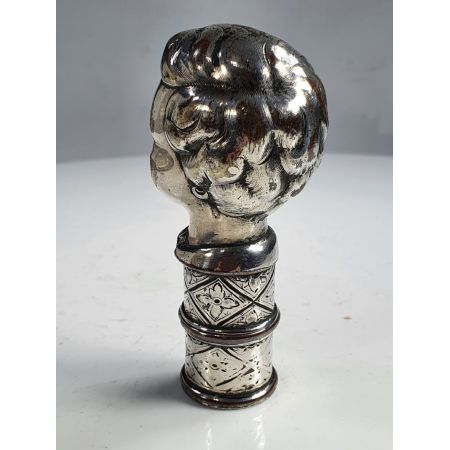 Antiker Jungenkopf Gehstockgriff aus dem späten 19. Jahrhundert