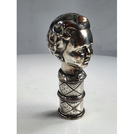 Antiker Jungenkopf Gehstockgriff aus dem späten 19. Jahrhundert