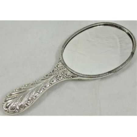 Antiker silberner Handspiegel von William Comyns aus der viktorianischen Epoche