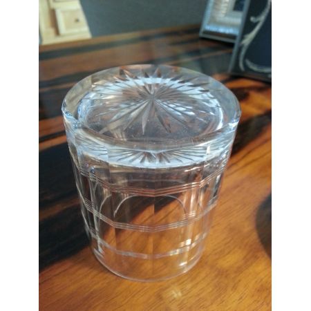 Antikes Birmingham geschliffenes Glas mit massivem Silberdeckel um 1910