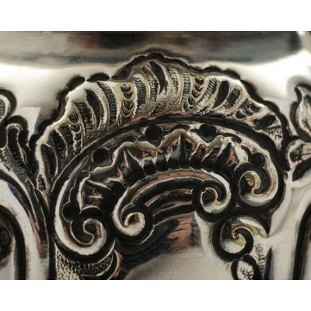 Versilbertes, viktorianisches Batchelors Teeset mit Innevergoldung, antik 1890