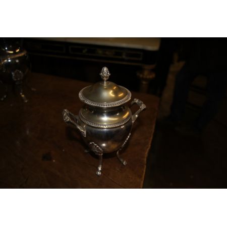 Antikes, 4-teiliges Teeservice im Empirestil, um 1890