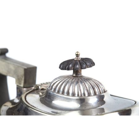 Viktorianisches, dreiteiliges Teeservice versilbert, antik 19. Jahrhundert