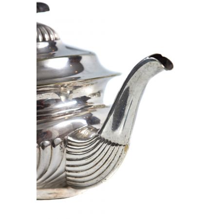 Viktorianisches, dreiteiliges Teeservice versilbert, antik 19. Jahrhundert