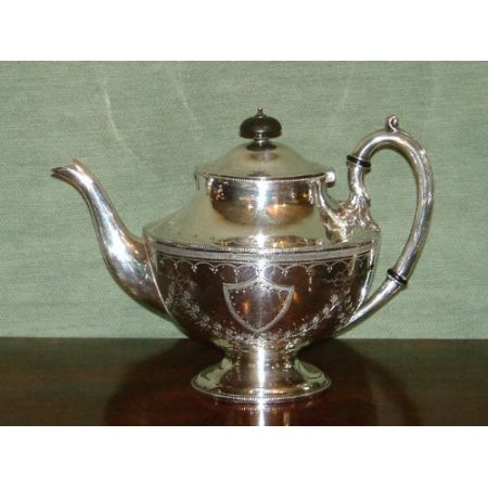 Antikes, vierteiliges Tee-/Kaffeeservice 19. Jahrhundert