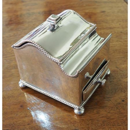 Antiker versilberter Schreibtisch / Tintenständer