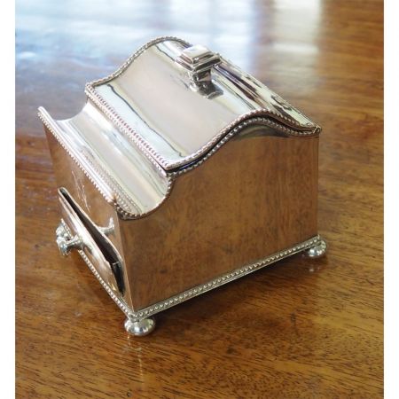 Antiker versilberter Schreibtisch / Tintenständer