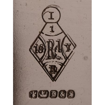 Antiker, viktorianischer, versilberter Tintenständer von ca 1868