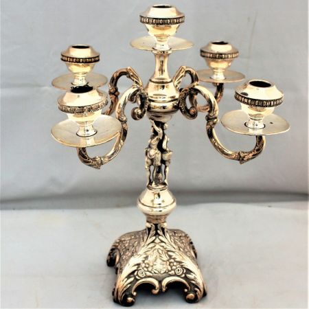 Antiker, versilberter Kerzenhalter