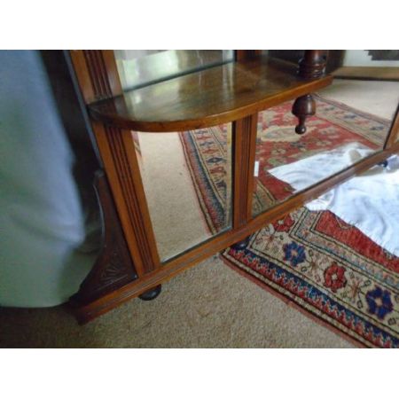 Antiker edwardianischer Overmantle / Spiegel aus Walnussholz
