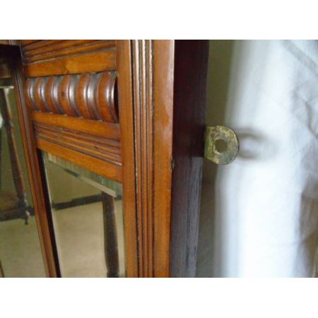 Antiker edwardianischer Overmantle / Spiegel aus Walnussholz