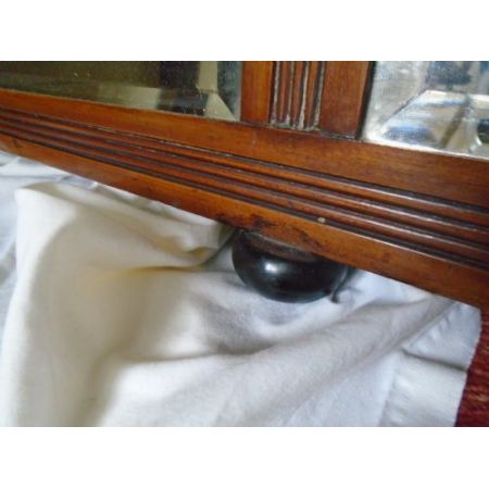 Antiker edwardianischer Overmantle / Spiegel aus Walnussholz