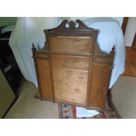 Antiker edwardianischer Overmantle / Spiegel aus Walnussholz