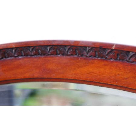 Großer ovaler Mahagoni Wand oder Overmantle Spiegel aus dem frühen 20. Jahrhundert