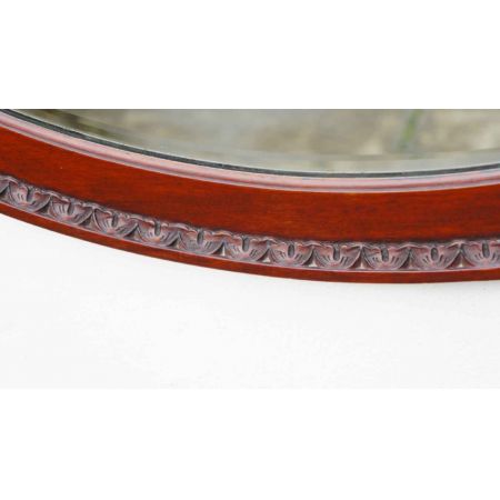 Großer ovaler Mahagoni Wand oder Overmantle Spiegel aus dem frühen 20. Jahrhundert