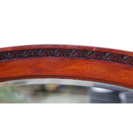 Großer ovaler Mahagoni Wand oder Overmantle Spiegel aus dem frühen 20. Jahrhundert