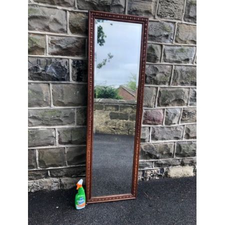 Antiker Schneider Spiegel aus Eichenholz 