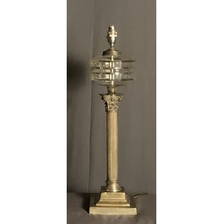 Antike große viktorianische versilberte Öllampe