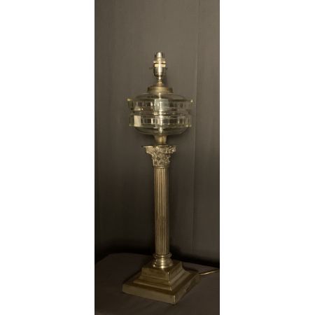 Antike große viktorianische versilberte Öllampe